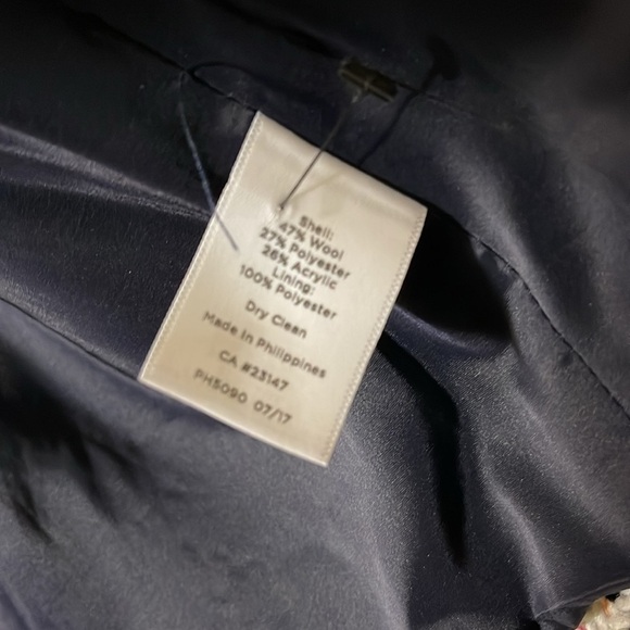 Talbots Blazer Wool Blend Navy Black Ivory Checkers Rainbow Confetti 16 Petite - Picture 12 of 13